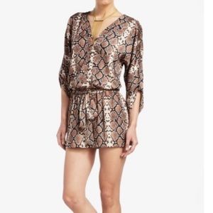 BCBGMAXAZRIA Spence Snake Print Romper Sz XS